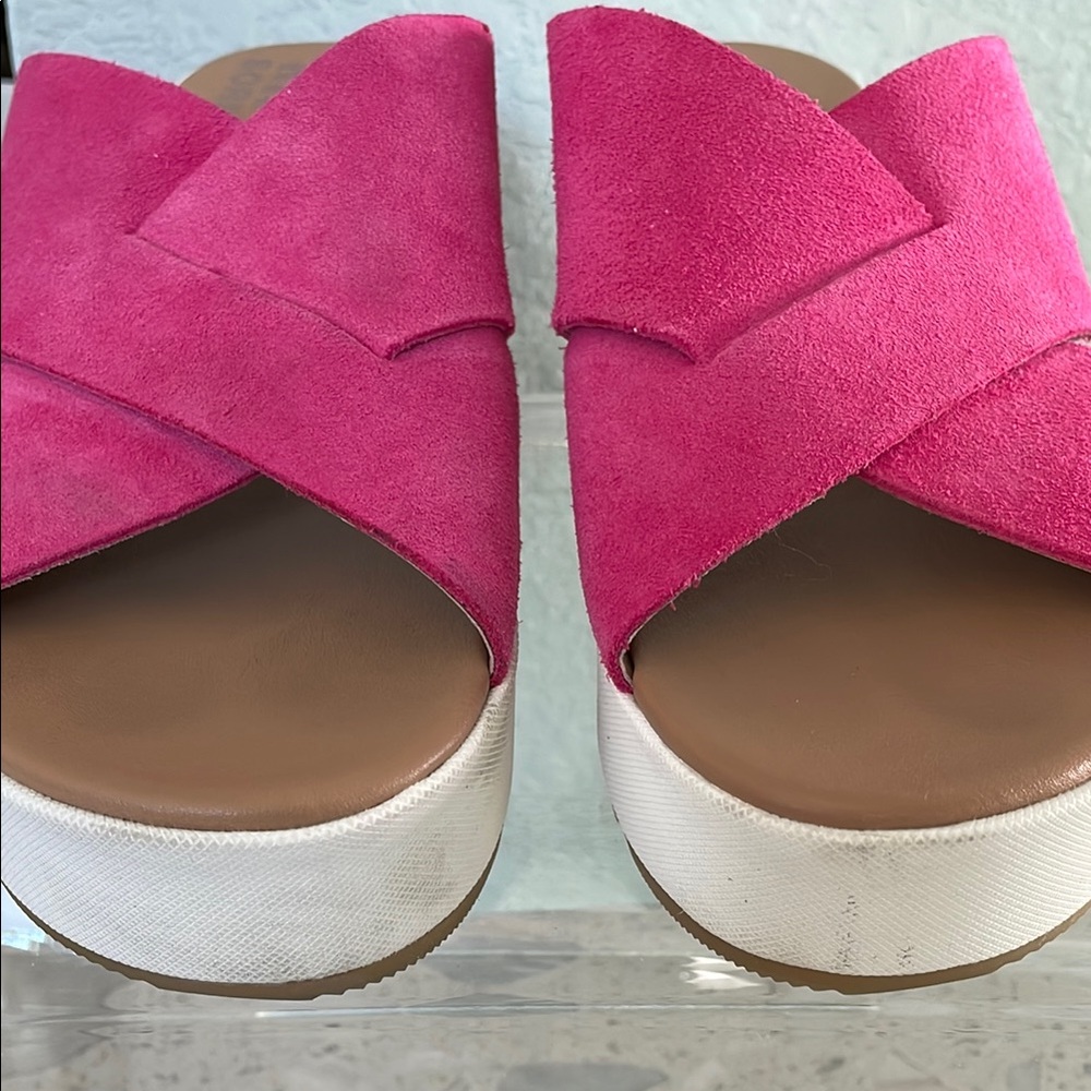 SOREL Pink Suede Platform Sandals 10 - Picture 3 of 10